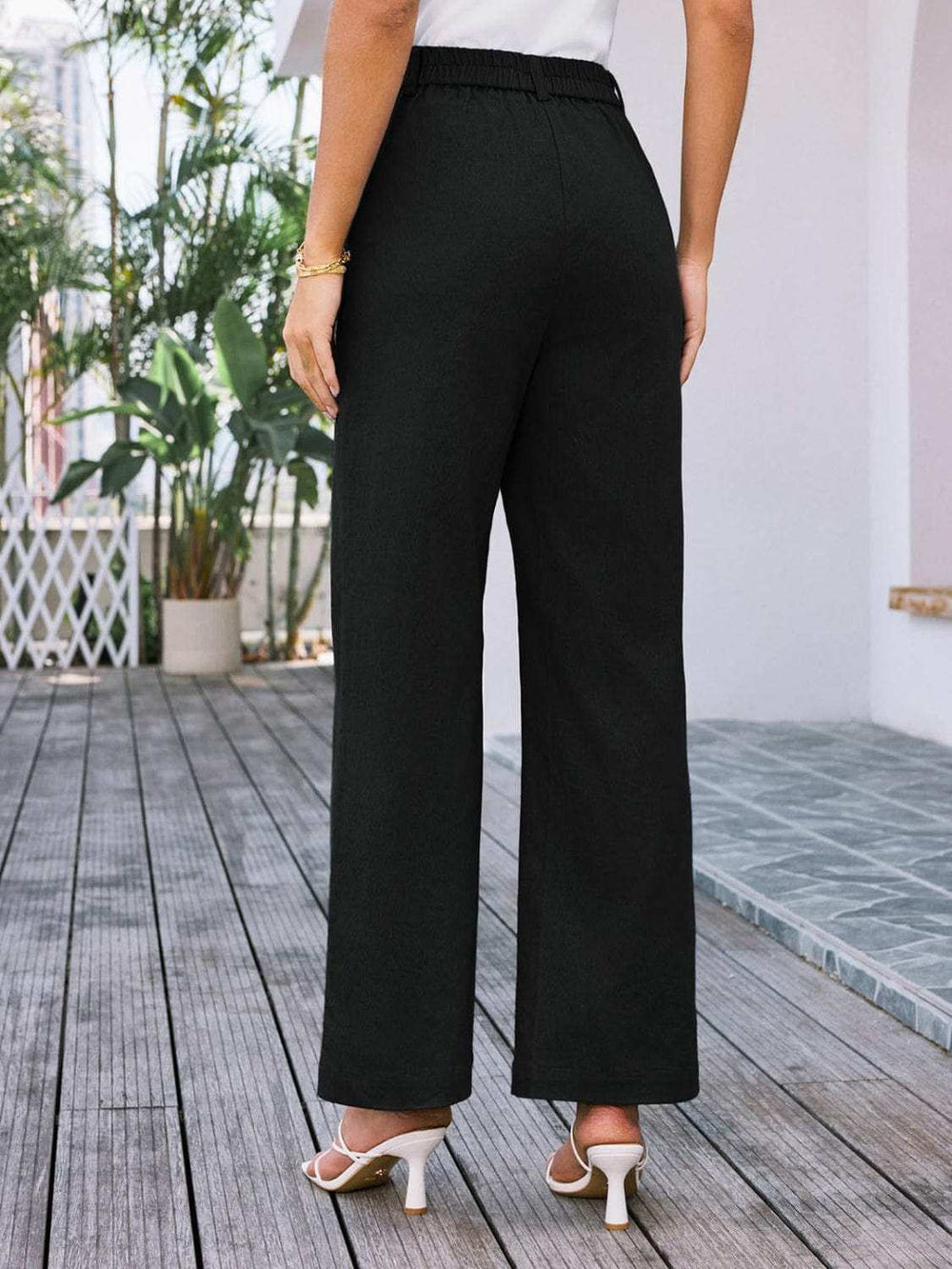 High Waist Wide Leg Pants - Trendsi - Flyclothing LLC