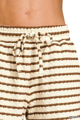 Zenana Striped Short Sleeve Tee & Shorts Set - Trendsi - Flyclothing LLC