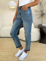 Judy Blue Full Size Mid Rise Rigid Magic Release Hem Jeans - Trendsi - Flyclothing LLC