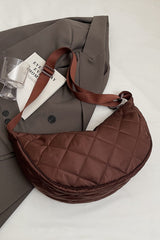 Plaid Quilted Adjustable Strap Crossbody Bag - Trendsi