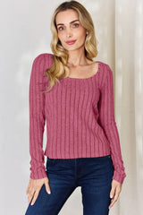 Basic Bae Full Size Ribbed Long Sleeve T-Shirt - ShopBasicbae - Flyclothing LLC