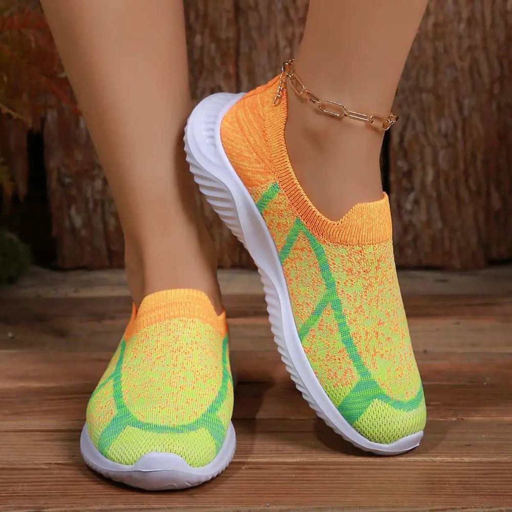 Breathable Mesh Round Toe Sneakers - Trendsi - Flyclothing LLC