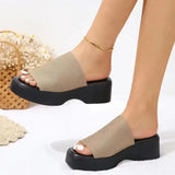 Open Toe Platform Cloth Sandals - Trendsi - Flyclothing LLC