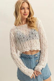 HYFVE Crochet Round Neck Cropped Knit Cover Up - Trendsi