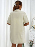 Button Up Half Sleeve Top and Shorts Set - Trendsi