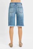 RISEN Full Size Tummy Control Mid Rise Fit Bermuda Plus Size - Trendsi