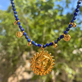 14K Gold-Plated Bead Sun Pendant Necklace - Trendsi - Flyclothing LLC