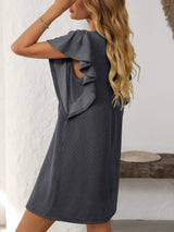 Mandy Ruffled Round Neck Short Sleeve Dress - Trendsi - Flyclothing LLC