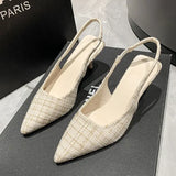Point Toe Kitten Heel Slingback Pumps - Trendsi - Flyclothing LLC