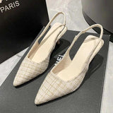 Point Toe Kitten Heel Slingback Pumps - Trendsi - Flyclothing LLC