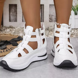 Cutout Platform Sneakers - Trendsi - Flyclothing LLC