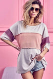 BiBi Thermal Rib Top with Bella Rib Color Block - Trendsi - Flyclothing LLC