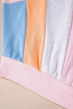Color Block Round Neck Long Sleeve Sweatshirt - Trendsi - Flyclothing LLC