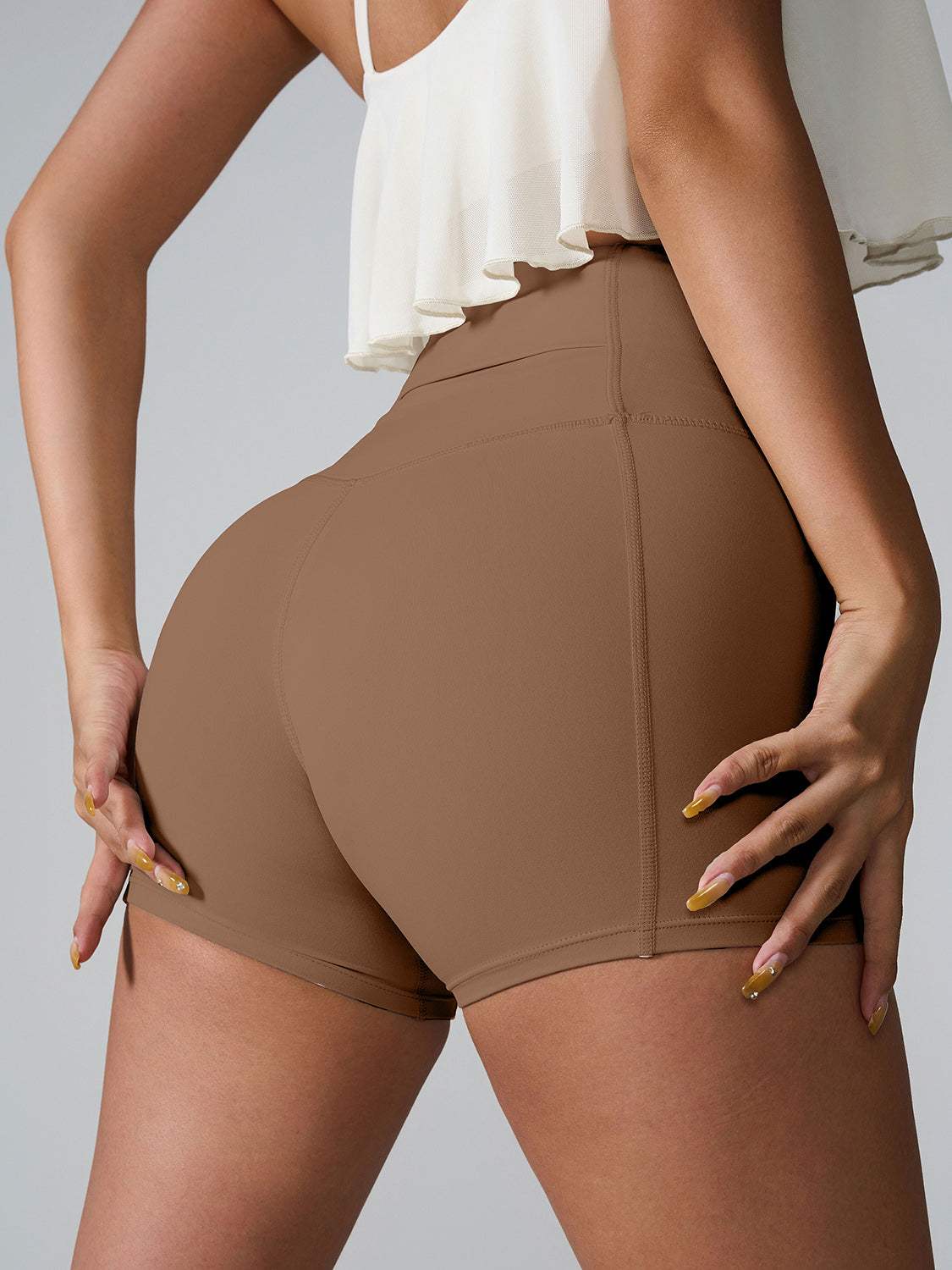 High Waist Active Shorts - Trendsi - Flyclothing LLC