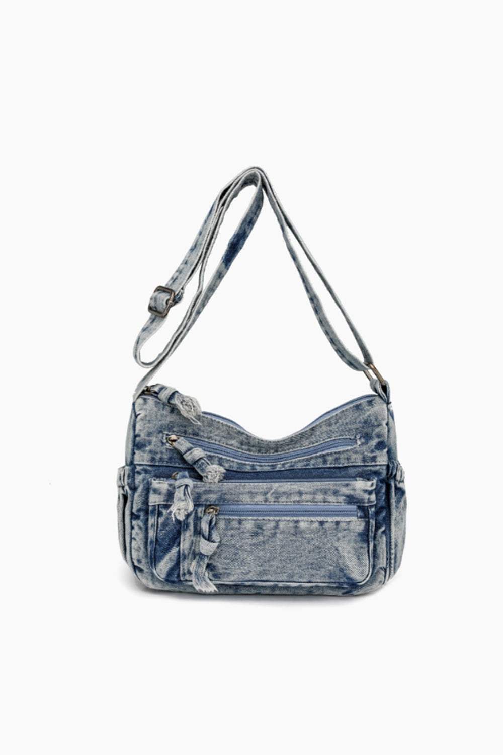 Adjustable Strap Denim Crossbody Bag - Trendsi - Flyclothing LLC