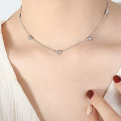 Titanium Steel Zircon Heart Necklace - Flyclothing LLC