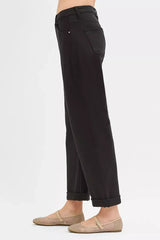 RISEN Tummy Control Mid Rise Ankle Barrel Relaxed Baggy - Trendsi - Flyclothing LLC