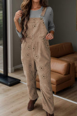 Flower Wide Strap Overalls with Pockets - Trendsi - Flyclothing LLC