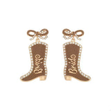 Cowgirl Boot Dangle Earrings with Bow - Trendsi - Flyclothing LLC