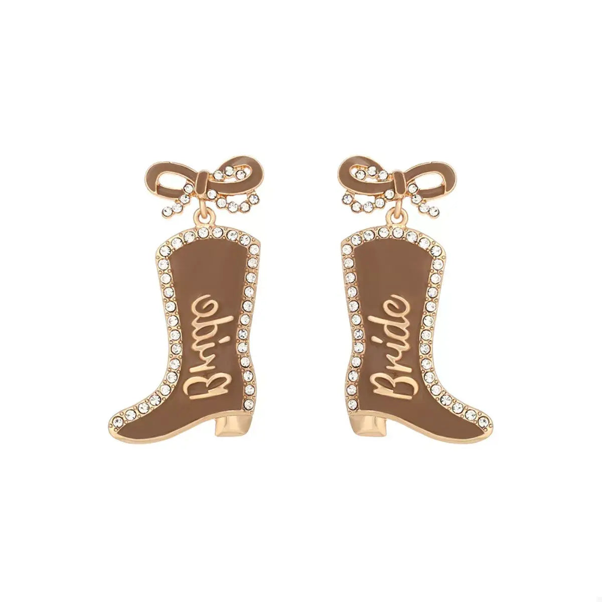 Cowgirl Boot Dangle Earrings with Bow - Trendsi - Flyclothing LLC