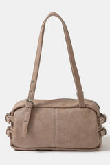 Fame Multi Grommet Belt Strap Rustic Rectangular Hand Bag - Trendsi - Flyclothing LLC