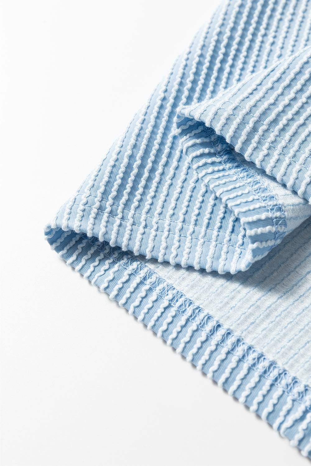 Frill Texture Round Neck Long Sleeve Sweatshirt - Trendsi - Flyclothing LLC