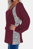 Full Size Leopard V-Neck Long Sleeve T-Shirt - Trendsi - Flyclothing LLC
