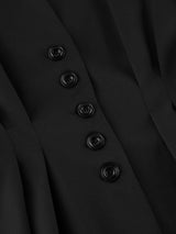 Chic Button Down Pleated Blazer and Wide-Leg Pants Suit Set - Trendsi - Flyclothing LLC