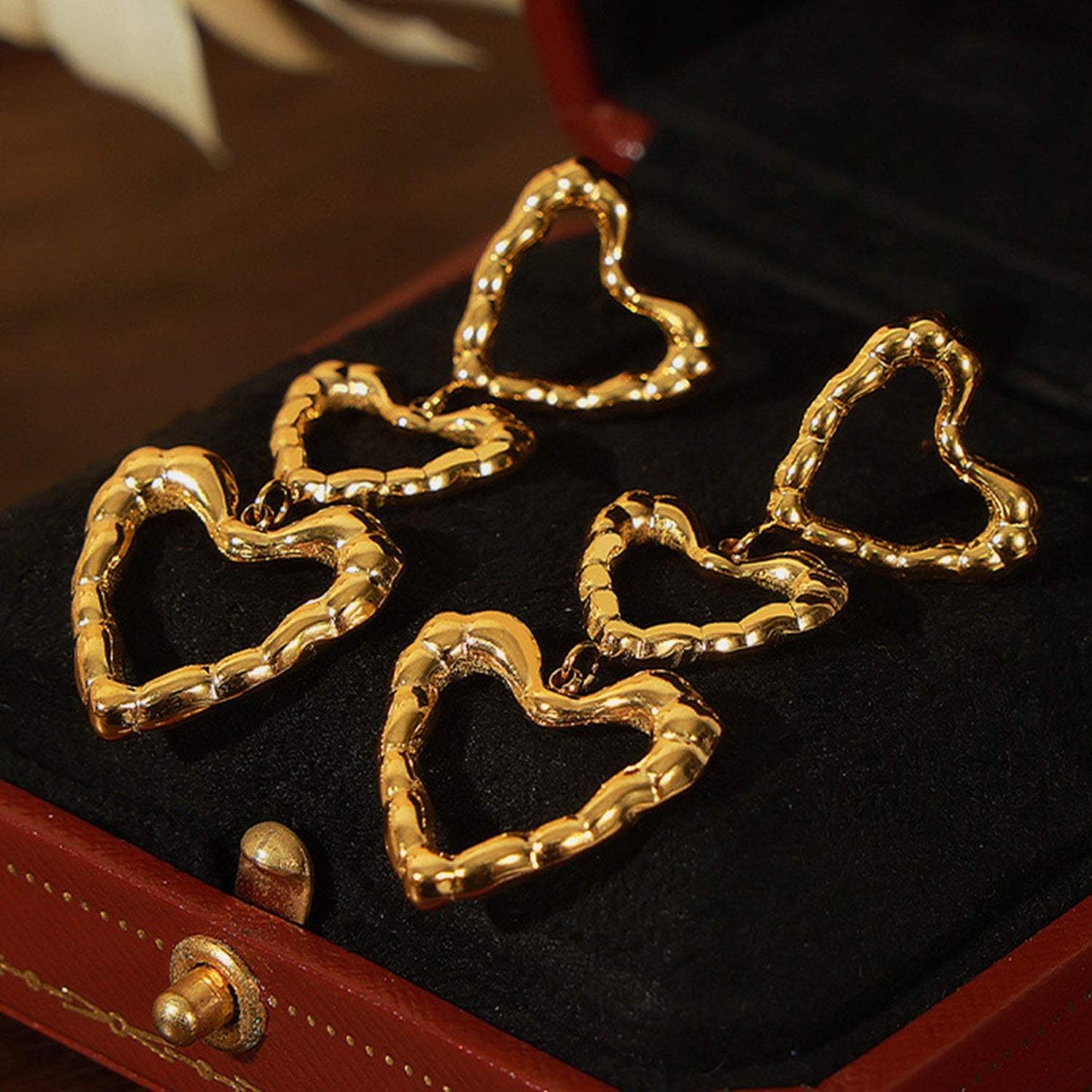 Titanium Steel Heart Earrings - Trendsi - Flyclothing LLC