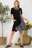 Celeste Full Size Decor Button Short Sleeve Dress with Pockets - Trendsi