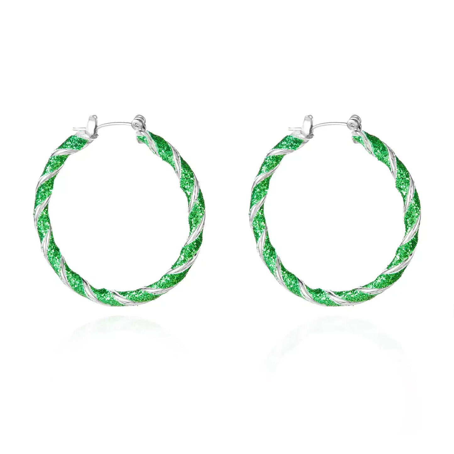 Christmas Twisted Hoop Earrings - Trendsi - Flyclothing LLC