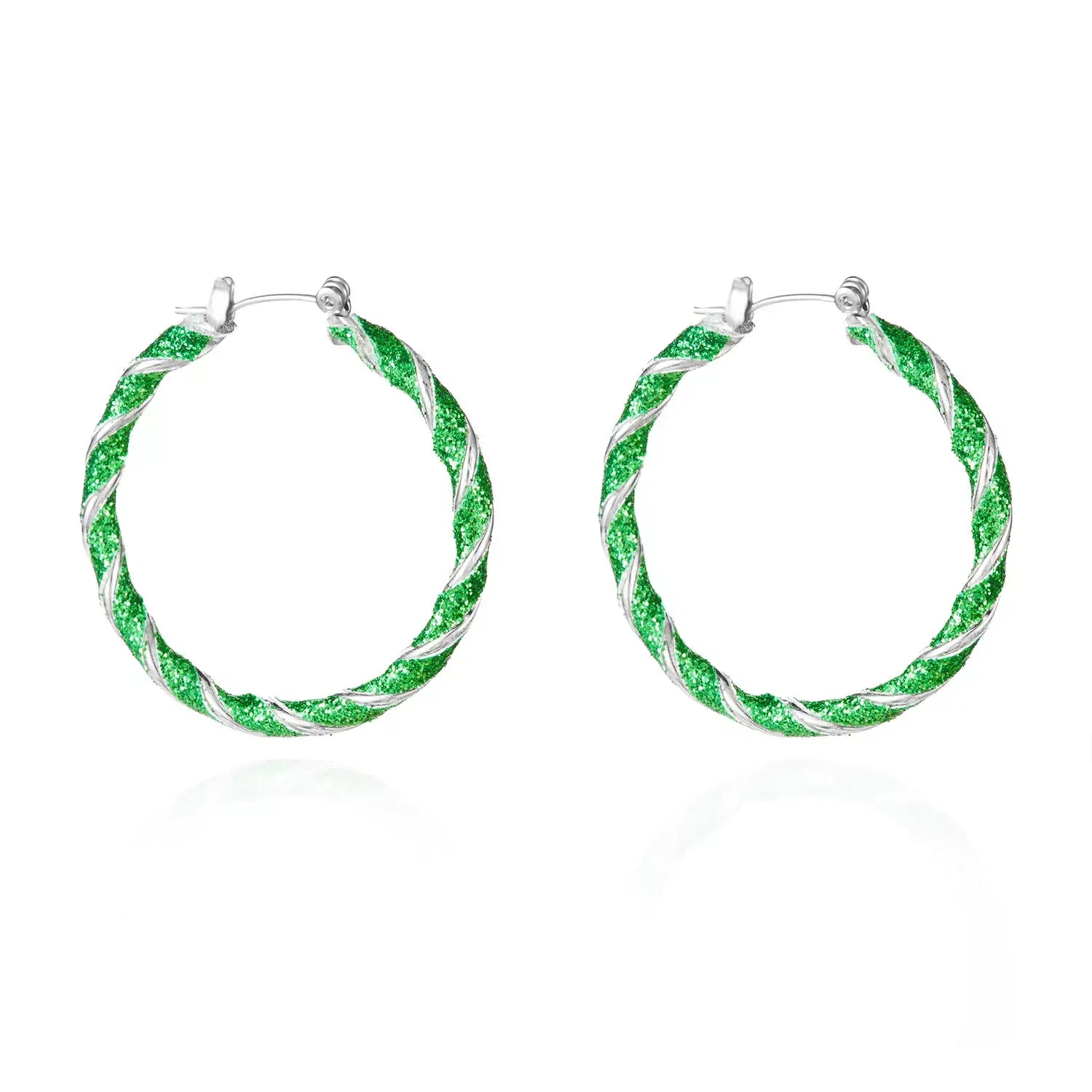 Christmas Twisted Hoop Earrings - Trendsi - Flyclothing LLC