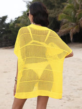 Hollow Out Collared Neck Cover-Up - Trendsi - Flyclothing LLC