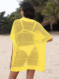 Hollow Out Collared Neck Cover-Up - Trendsi - Flyclothing LLC