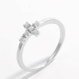 925 Sterling Silver Zircon Cross Ring - Trendsi - Flyclothing LLC