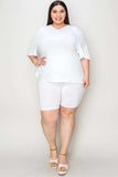 Basic Bae Bamboo Full Size V-Neck Drop Shoulder T-Shirt and Shorts Set - Trendsi - Flyclothing LLC