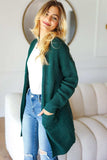 Haptics Stripe Textured Open Front Cardigan with Pockets - Trendsi - Flyclothing LLC