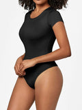 Full Size Round Neck Short Sleeve Bodysuit - Trendsi - Flyclothing LLC