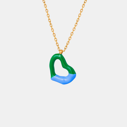 Heart Pendant Titanium Steel Necklace - Trendsi
