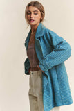 J.NNA Tweed Double-Breasted Long Sleeve Coat - Trendsi - Flyclothing LLC