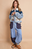 POL Corduroy Jacquard Patchwork Button Up Jacket - Trendsi
