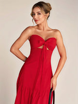 Twist Front Cutout Tiered Maxi Dress - Trendsi - Flyclothing LLC