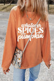 Letter Graphic Round Neck Long Sleeve Oversize Sweatshirt - Trendsi - Flyclothing LLC