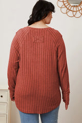 Basic Bae Full Size Ribbed Thumbhole Sleeve T-Shirt - ShopBasicbae - Flyclothing LLC