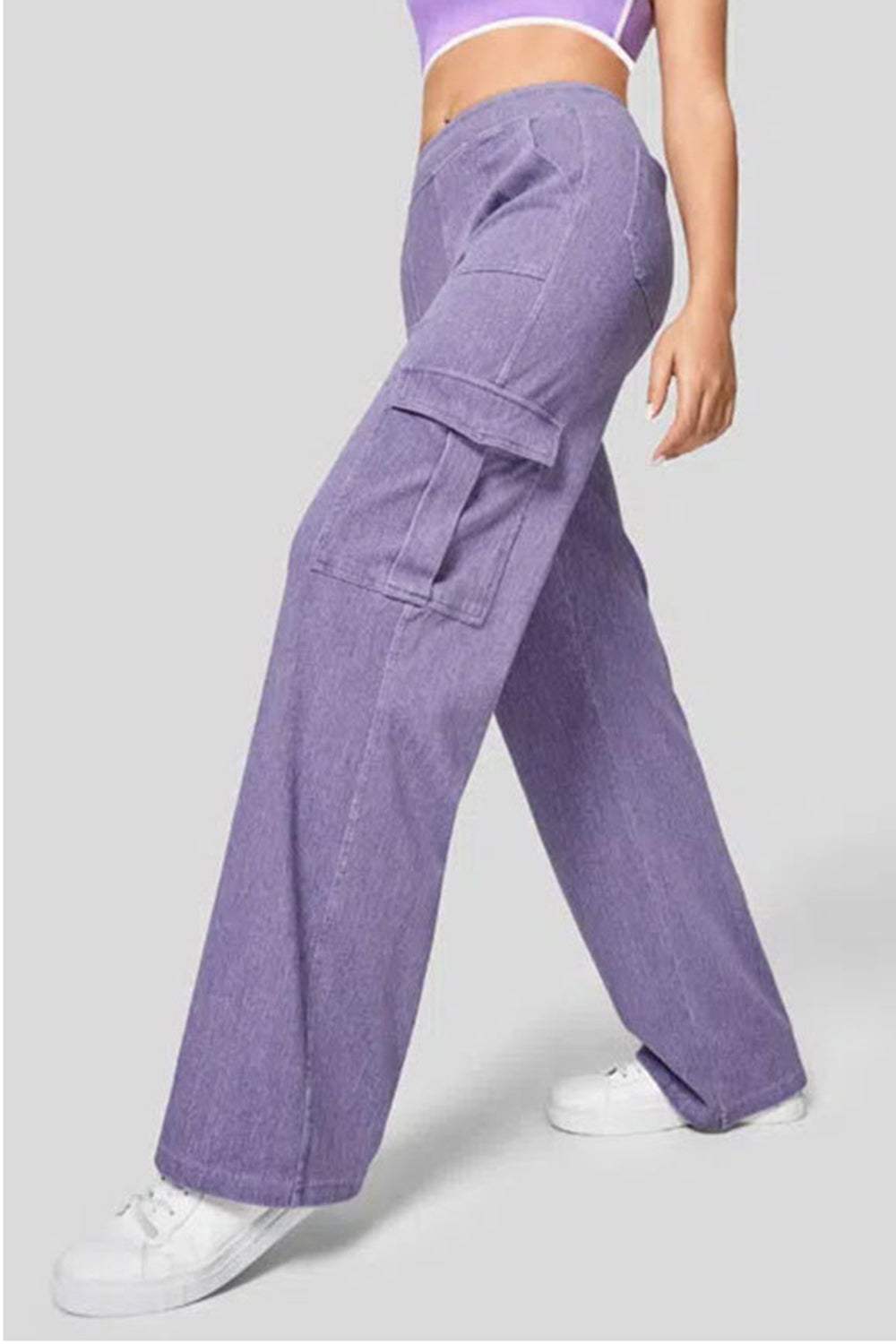 High Waist Straight Leg Cargo Jeans - Trendsi - Flyclothing LLC