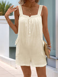 Perfee Texture Sleeveless Romper with Pockets - Trendsi