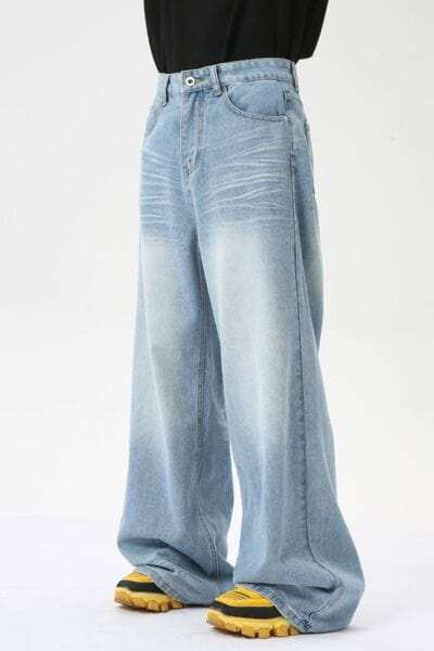 Wide Leg Jeans with Pockets - Trendsi - Flyclothing LLC