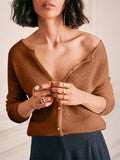 Button Down Long Sleeve Sweater - Trendsi - Flyclothing LLC