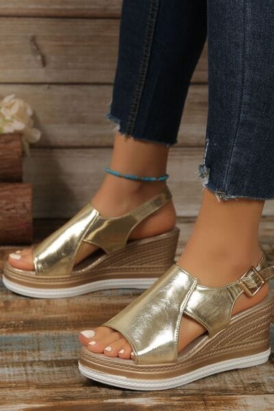 Peep Toe High Heel Sandals - Trendsi