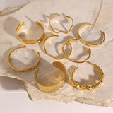 18K Gold-Plated Stainless Steel Open Ring - Trendsi - Flyclothing LLC